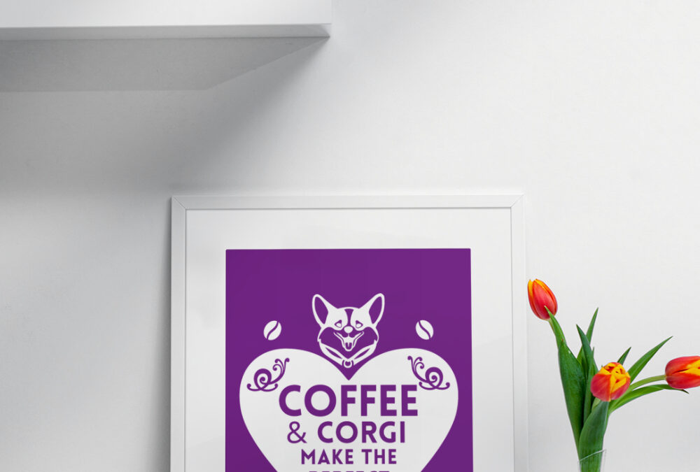 Coffee and Corgi Poster