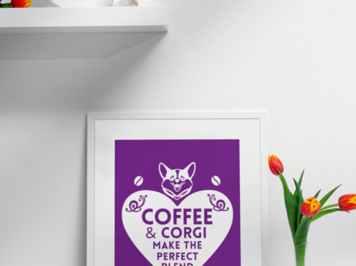 Coffee and Corgi Poster