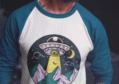 World UFO Day Baseball T-shirt