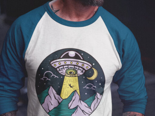 World UFO Day Baseball T-shirt