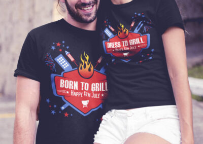 Born to Grill and Dress to Grill Tees Fourth of July