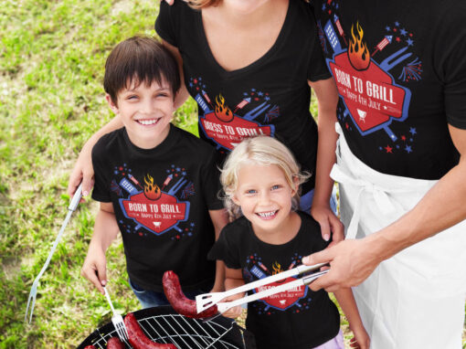 Family Tees Born to Grill and Dress to Grill Fourth of July