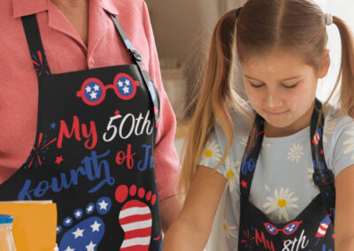 Adult and Kid apron Fourth of July