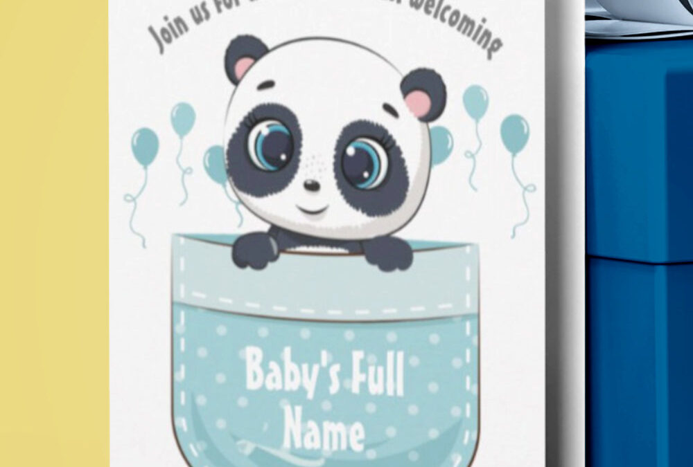 Pocket Baby Panda Baby Shower Card