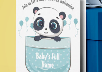 Pocket Baby Panda Baby Shower Card