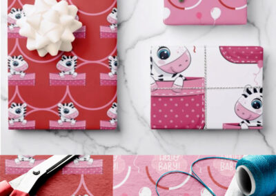Pocket Baby Zebra Wrapping paper