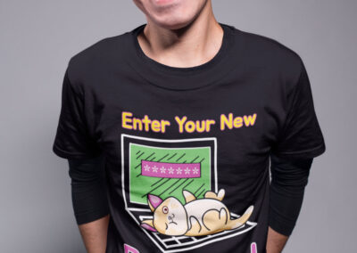 Enter Your New Password Funny Cat Basic Tee for Man