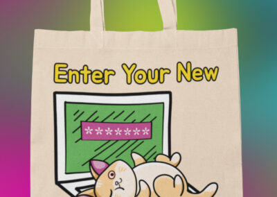 Enter Your New Password Funny Cat Organic Tote bag