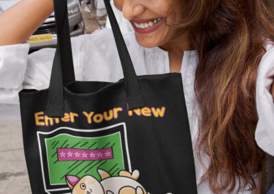 Enter Your New Password Funny Cat Budget Tote Bag
