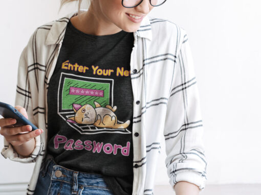 Enter Your New Password Funny Cat Long Sleeves T-shirt