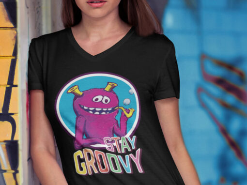Stay Groovy Monster V Neck T-shirt