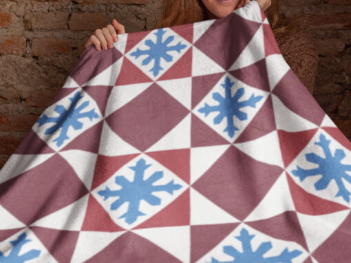 Geometric Vintage Tile Peranakan Blanket