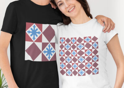 Geometric Vintage Tile Peranakan Couple T shirt