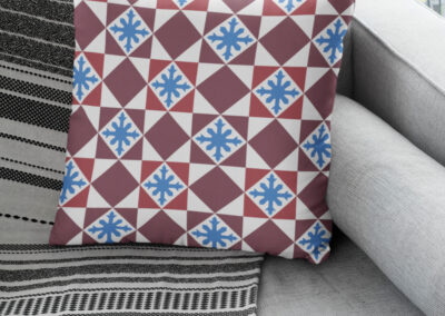 Geometric Vintage Tile Peranakan Square pillows
