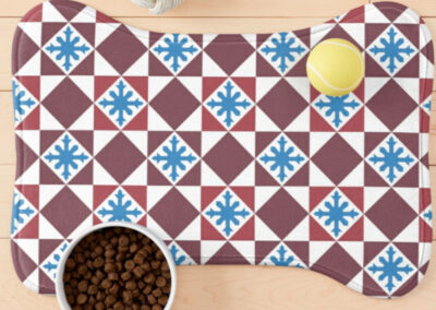 Geometric Vintage Tile Peranakan Dog mat
