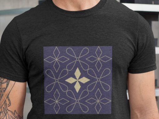 Purple and Gold Pattern basic t-shirt