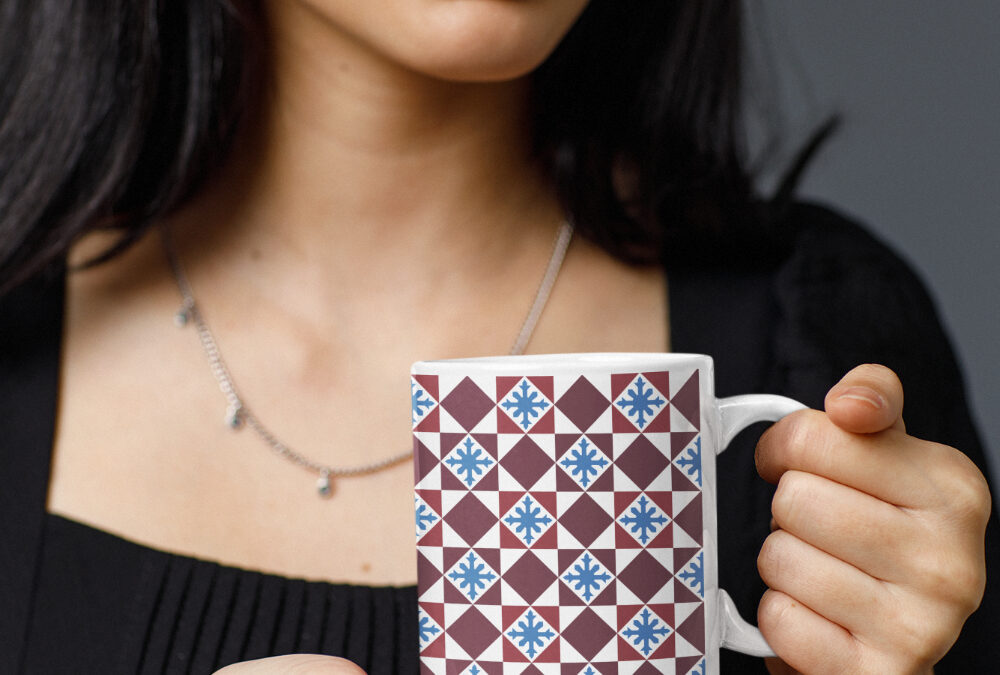 Geometric Vintage Tile Peranakan Coffee Mug