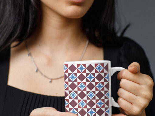 Geometric Vintage Tile Peranakan Coffee Mug