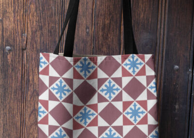 Geometric Vintage Tile Peranakan Eco tote bag