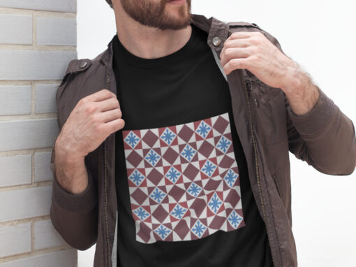 Geometric Vintage Tile Peranakan Basic T shirt