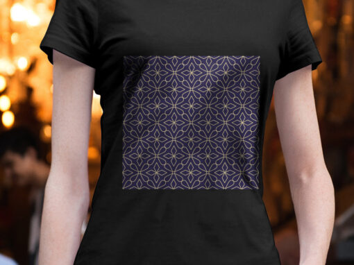 Purple and Gold Geometric Woman T-shirt