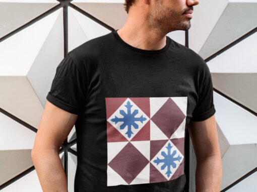 Geometric Vintage Tile Peranakan Man’s Tshirt