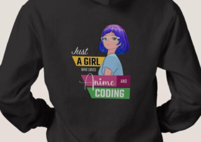 Just A Girl who loves Anime and Coding Hoodies