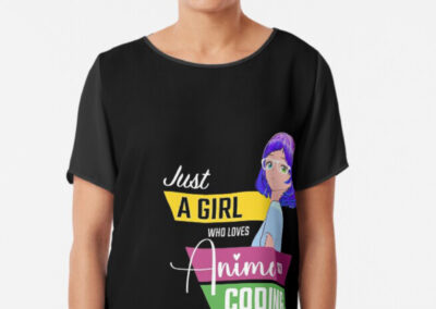 Just A Girl who loves Anime and Coding shirt