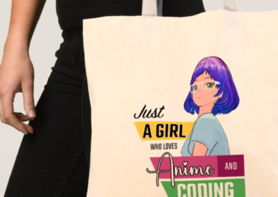 Just A Girl who loves Anime and Coding Tote Bag