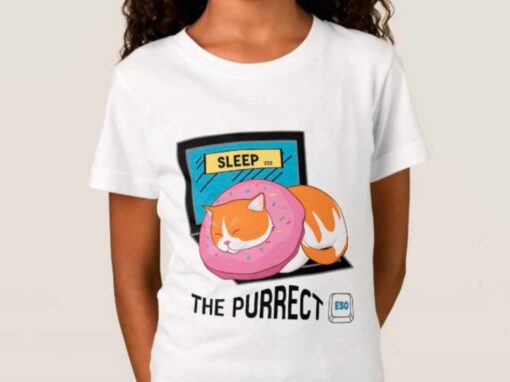 Sleep the Purrfect Esc Kids Tshirt