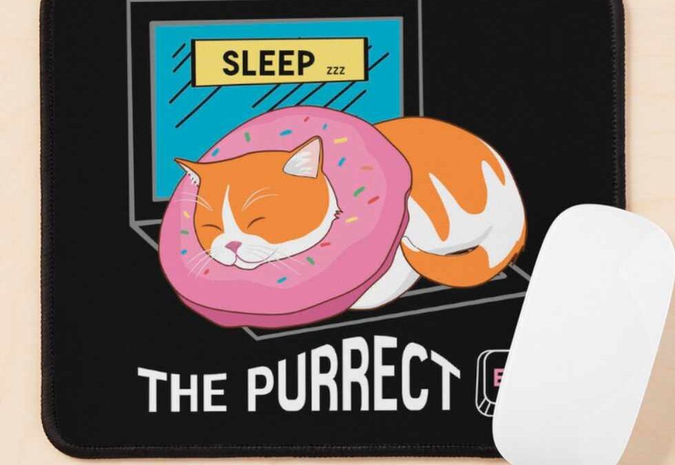 Sleep the Purrfect Esc Mouse Pad