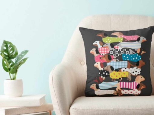 Dachshund Together Pillow