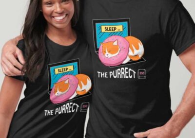 Sleep the Purrfect Esc Couple T-shirt