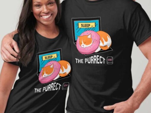 Sleep the Purrfect Esc Couple T-shirt