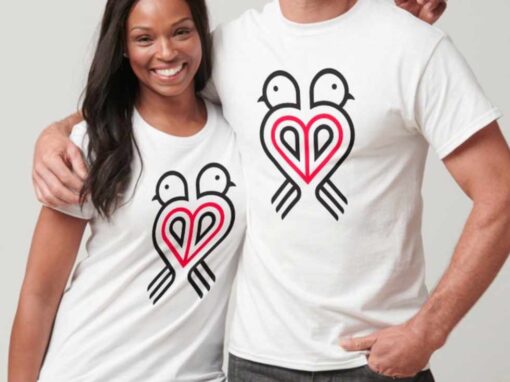 Love Birds Symbols White T-shirts