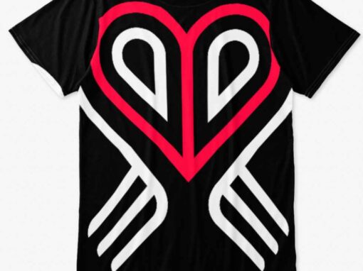 Love Birds Symbol Overprint T-shirt